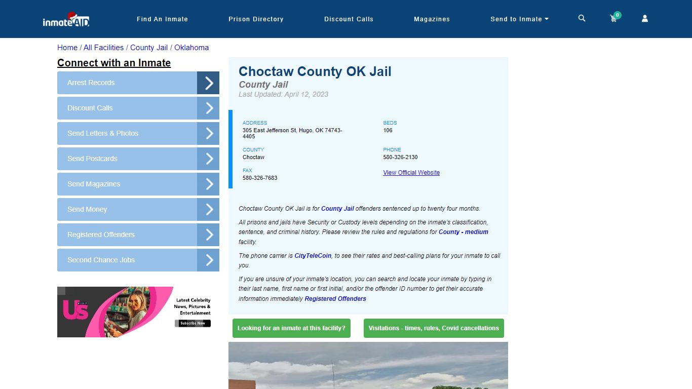 Choctaw County OK Jail - Inmate Locator - Hugo, OK